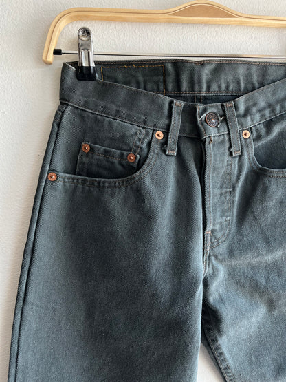 Vintage 1990’s Levi’s 614 Green Grey Denim Jeans