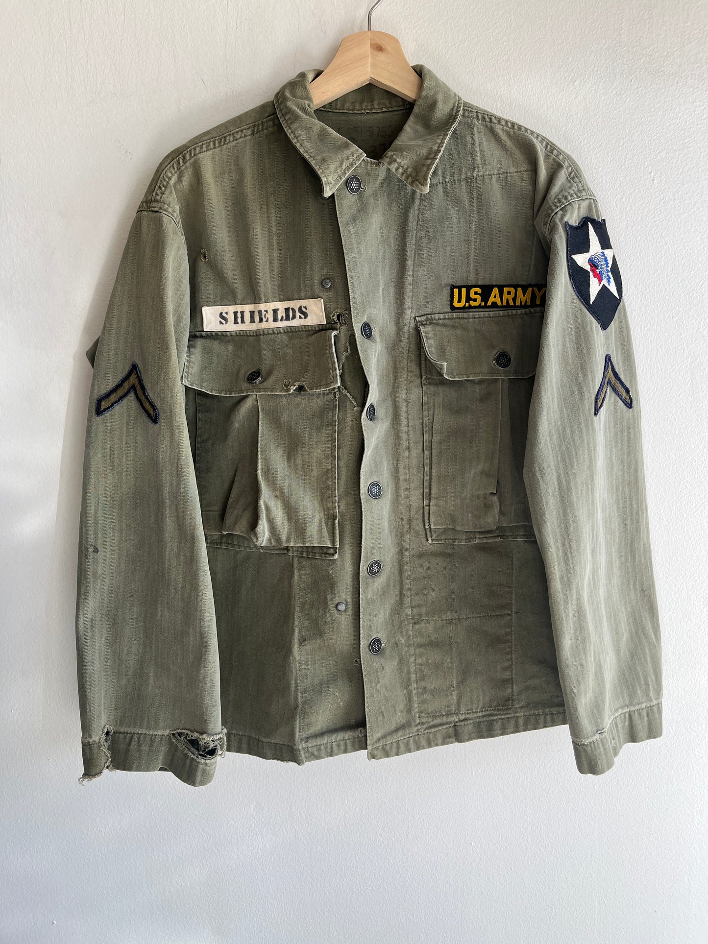 Vintage 1940/50’s U.S. Army HBT 13-Star Button Up Shirt - La Lovely Vintage 