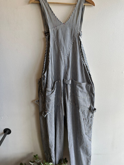 Vintage 1960/70’s Mongomery Ward Hickory Stripe Denim Overalls