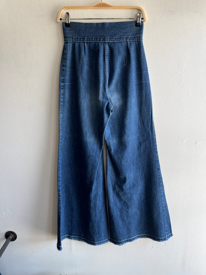 Vintage 1970’s Wide Leg Denim Flare Jeans - La Lovely Vintage 