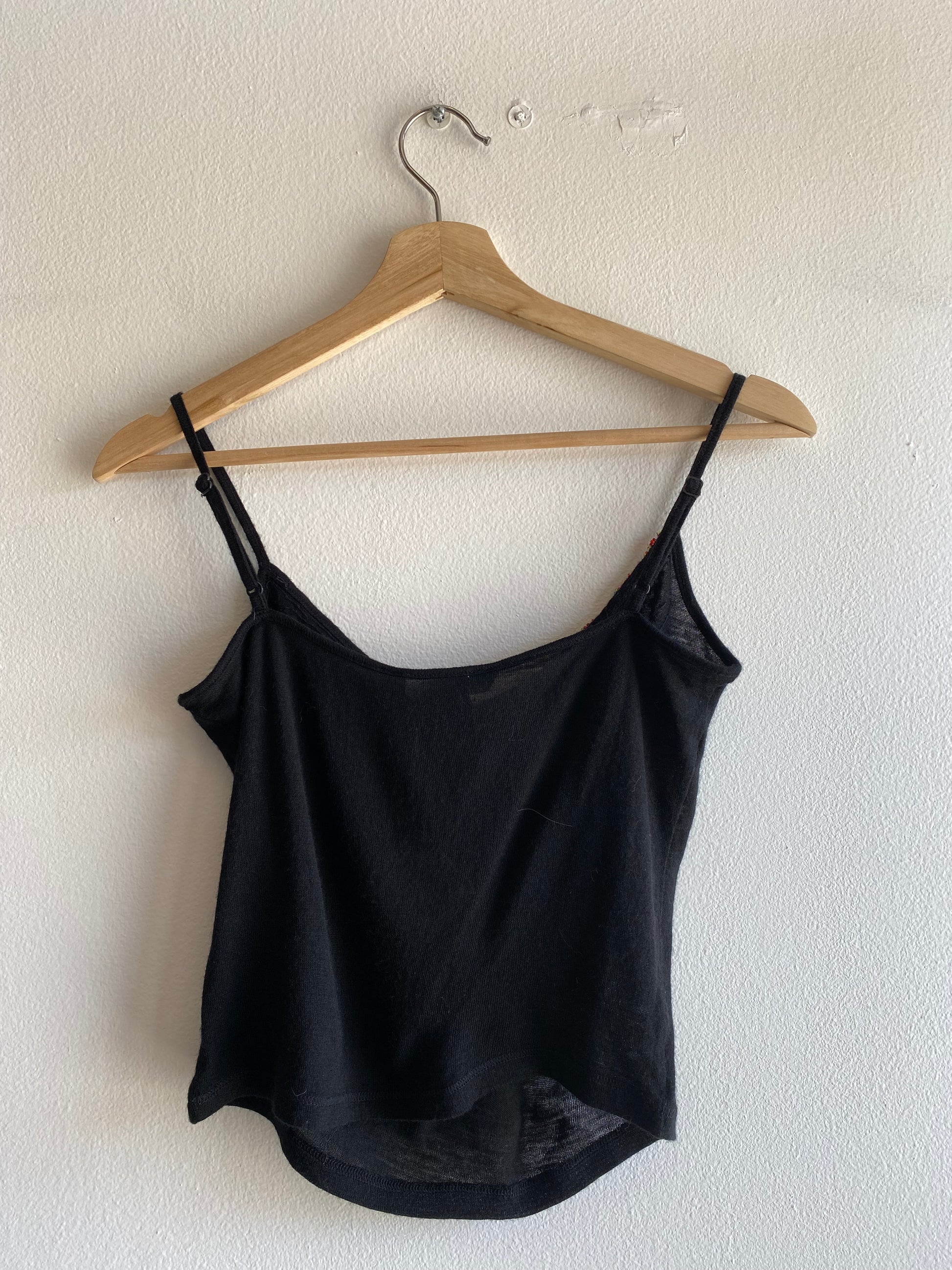 Vintage Y2K black beaded wool tank - La Lovely Vintage 