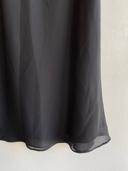 Vintage 90's Draper's & Damon's Black Chiffon Midi Skirt