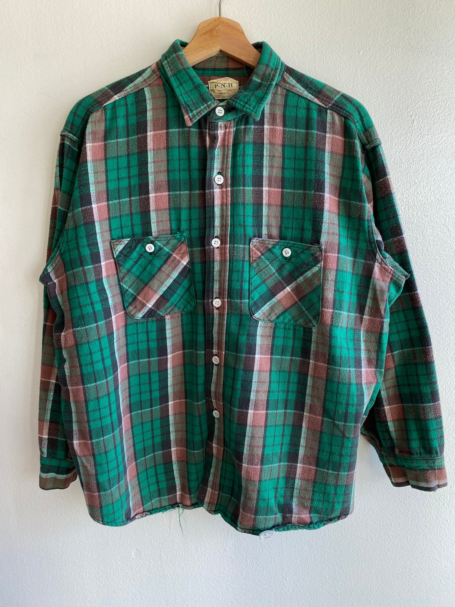 Vintage 1950’s P-N-H Cotton Flannel Button-Up Shirt