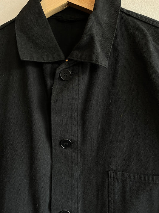 Vintage 1970’s French Black HBT Chore Coat - La Lovely Vintage 