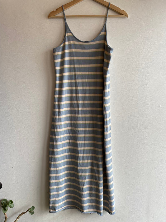 Vintage 90's Blue & White Striped Ralph Lauren Maxi Dress - La Lovely Vintage 
