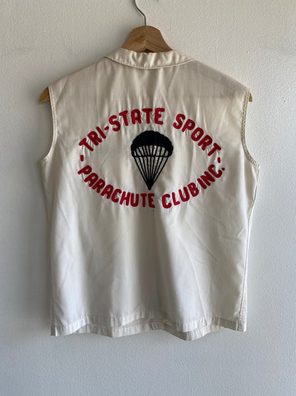 Vintage 1950/60’s “Tri-State Sport Parachute Club” Sleeveless Button-Up Shirt