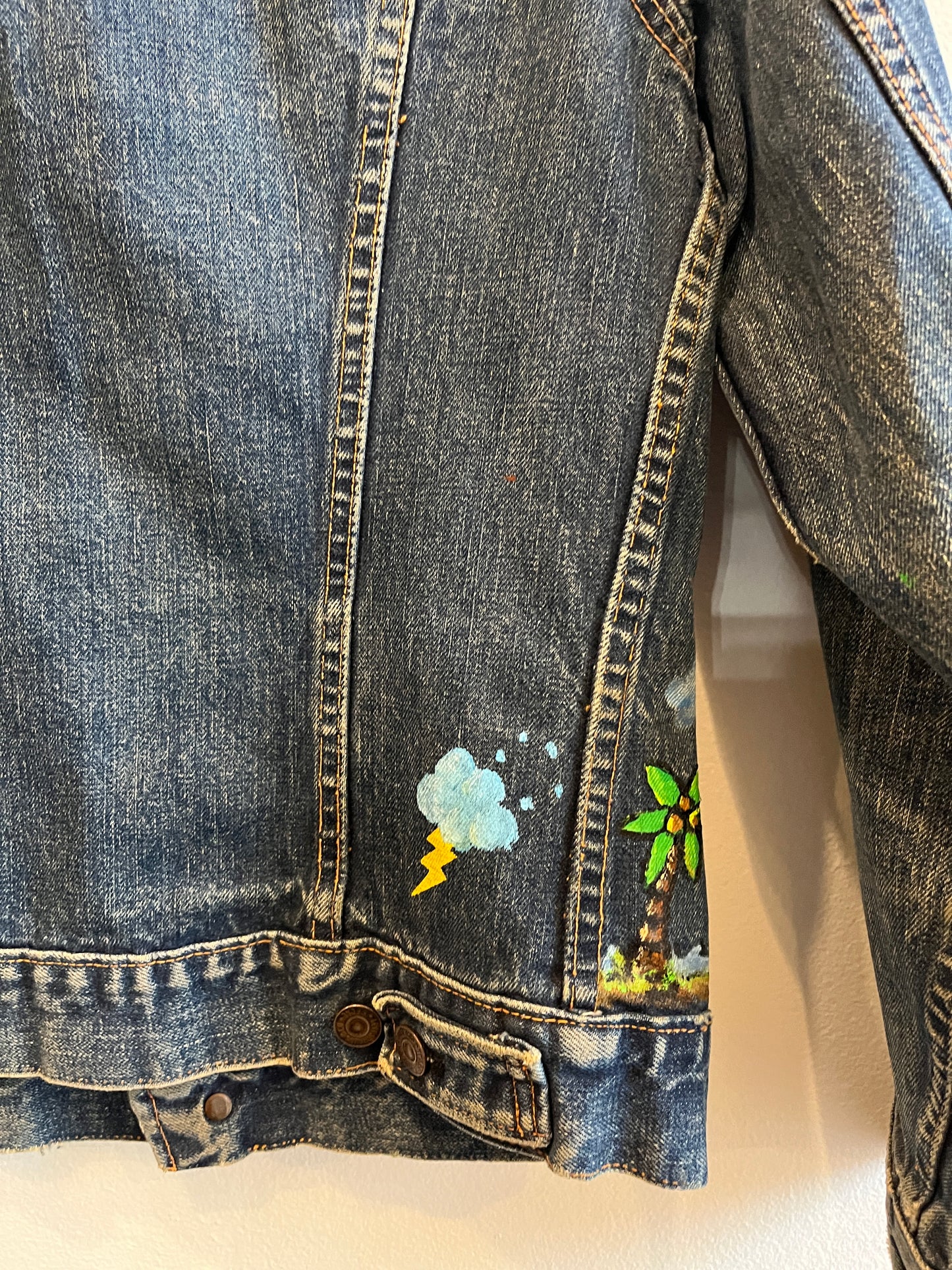 Vintage 1960/70’s Levi’s “Big E” Painted Denim Trucker Jacket