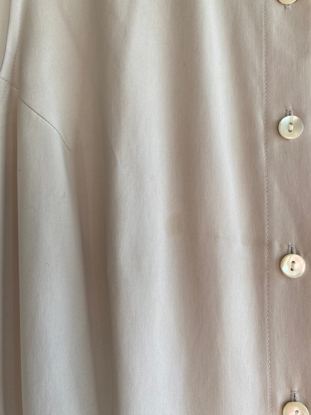 Vintage 90's Bone White Button-Down Silk Maxi Dress