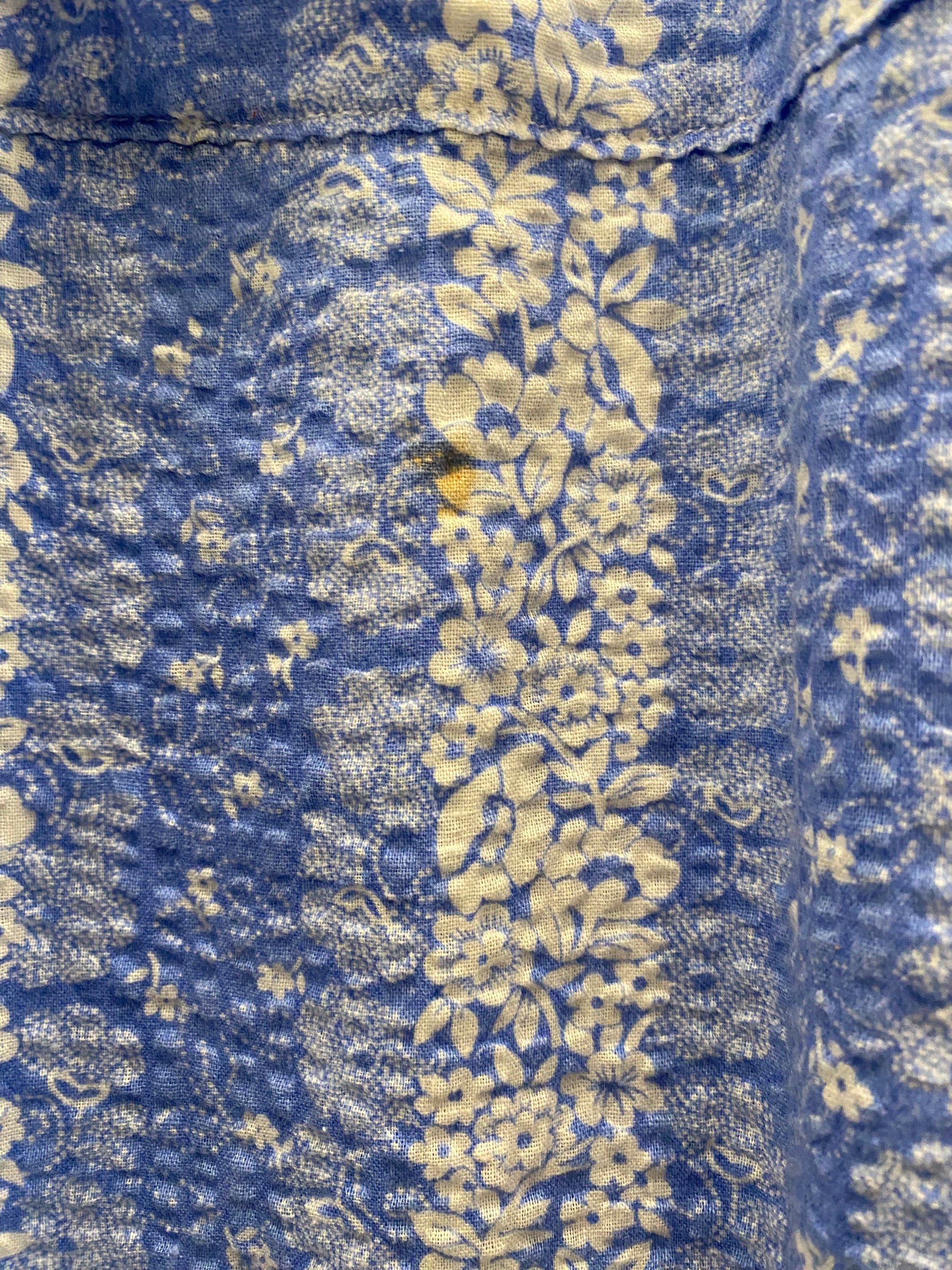 Vintage 50's Blue Floral Maxi Bed Coat Dress - La Lovely Vintage 
