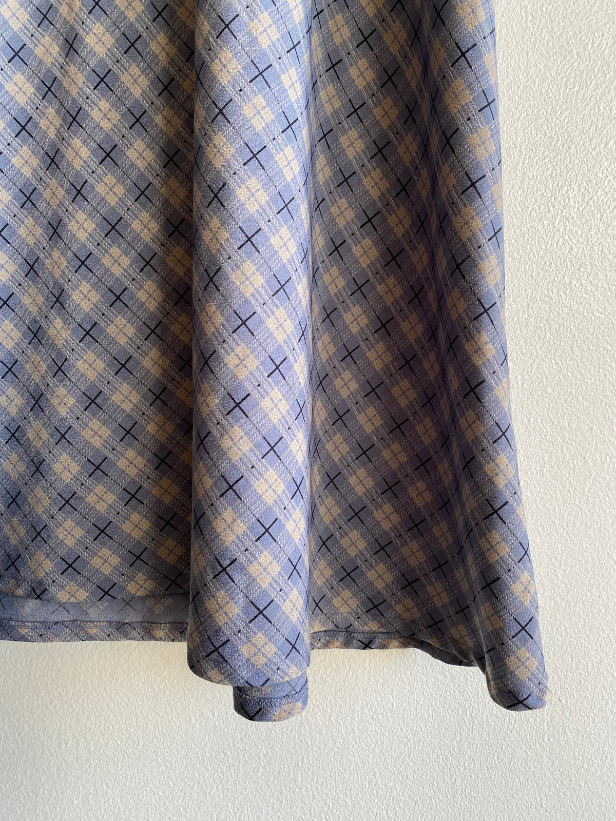 Vintage 90's Norton McNaughton Blue Plaid Midi Skirt