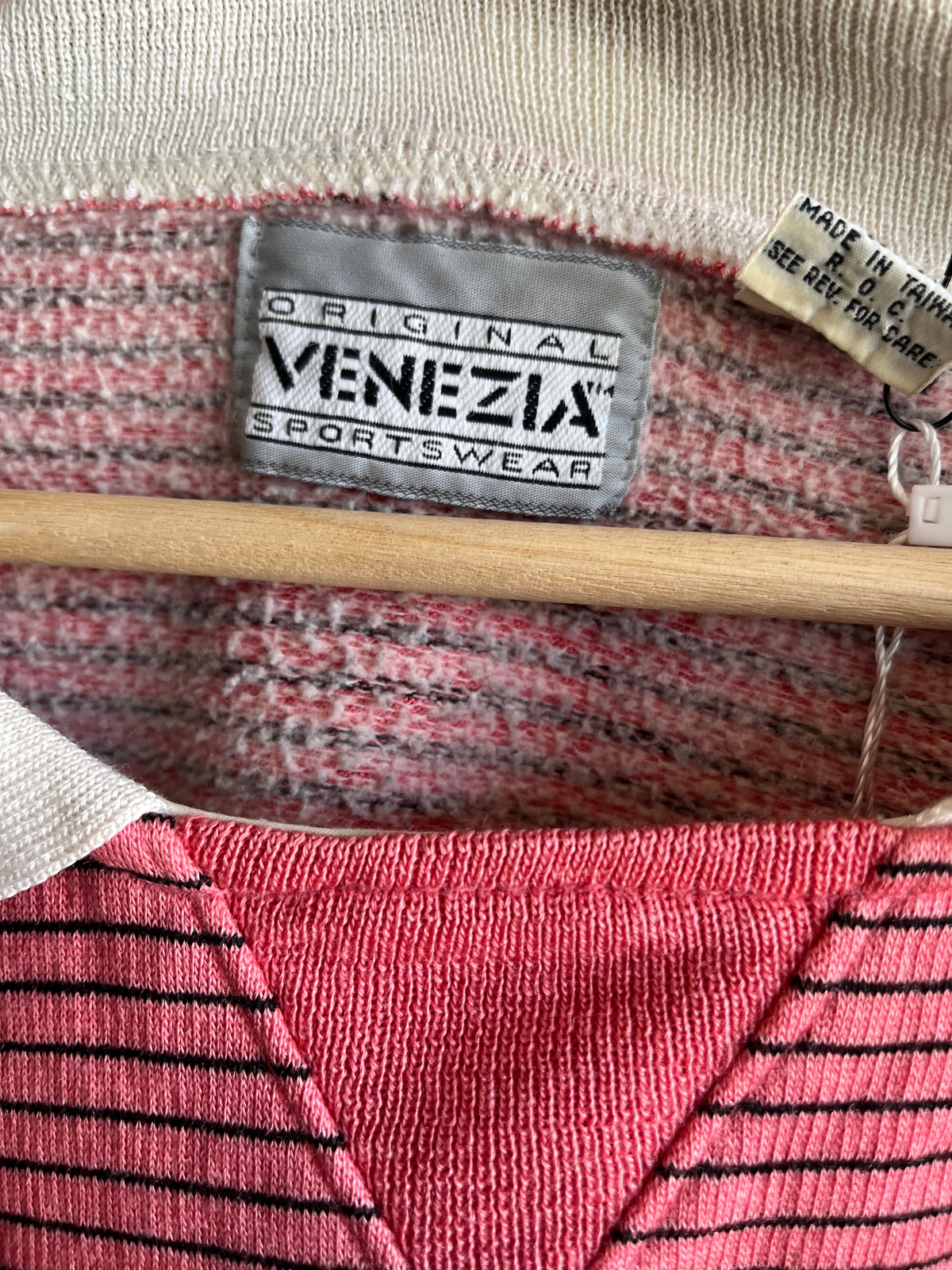 Vintage 1980’s Striped “Direzioni” Striped Collared Sweatshirt