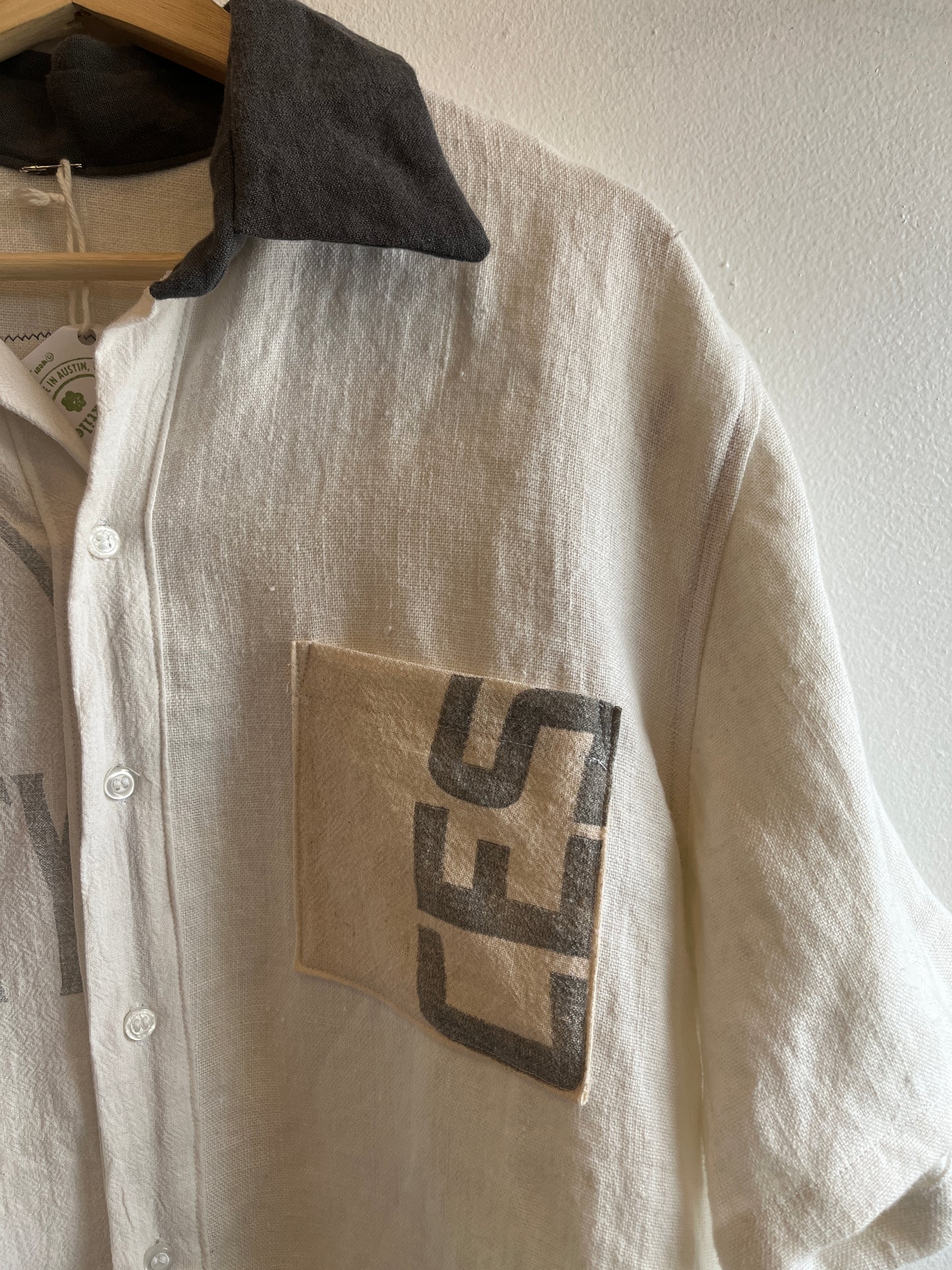 Trash Textiles - Handmade Antique Feedsack Button-Up Shirt