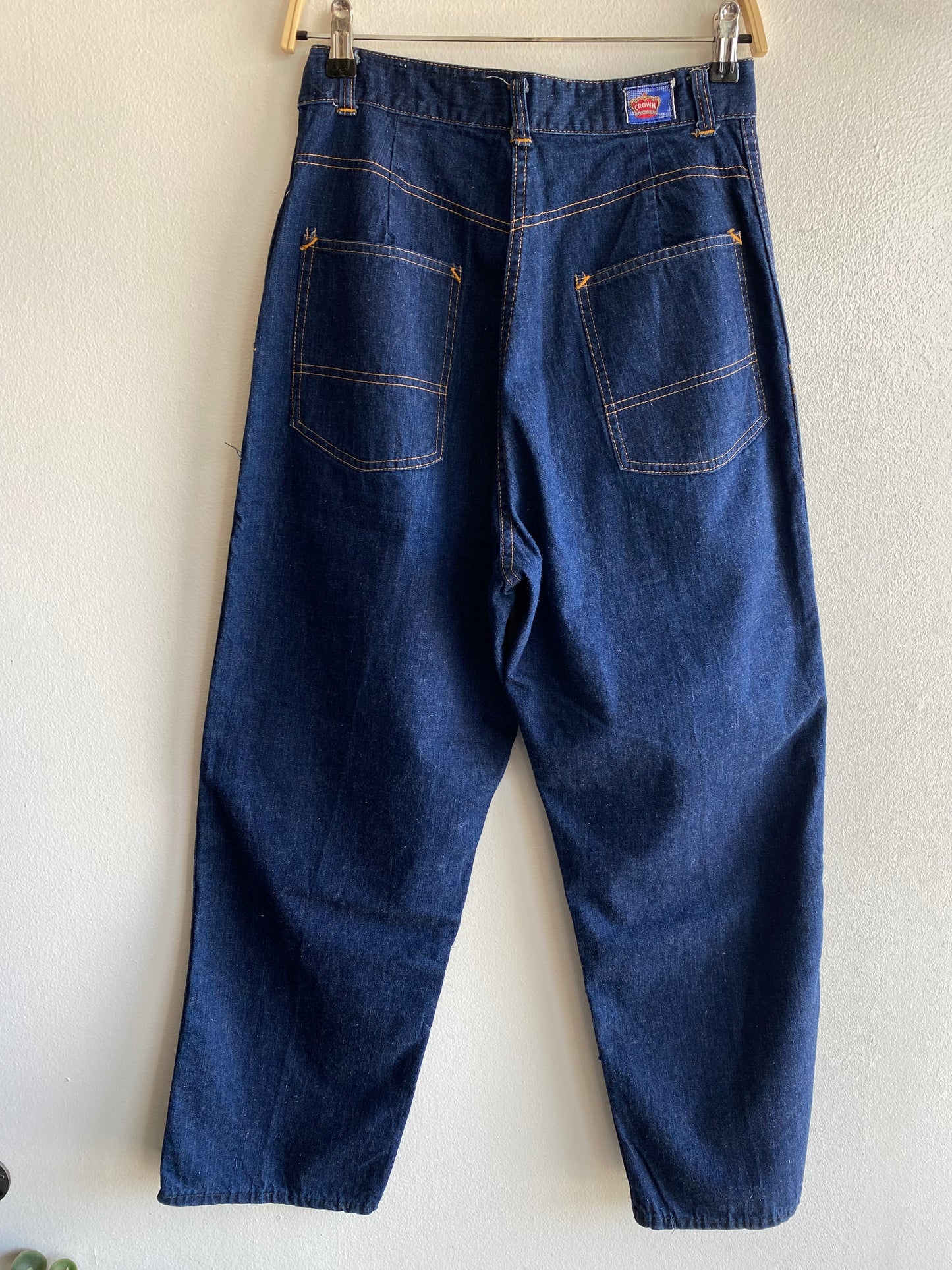 Vintage 1940/1950’s Crown One-Wash Denim Side Zip Jeans - La Lovely Vintage 