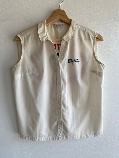 Vintage 1950/60’s “Tri-State Sport Parachute Club” Sleeveless Button-Up Shirt