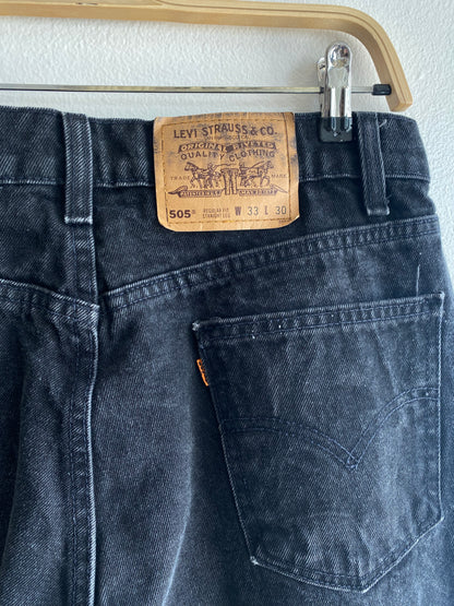 Vintage 1990’s Black Levi’s 505 Denim Jeans