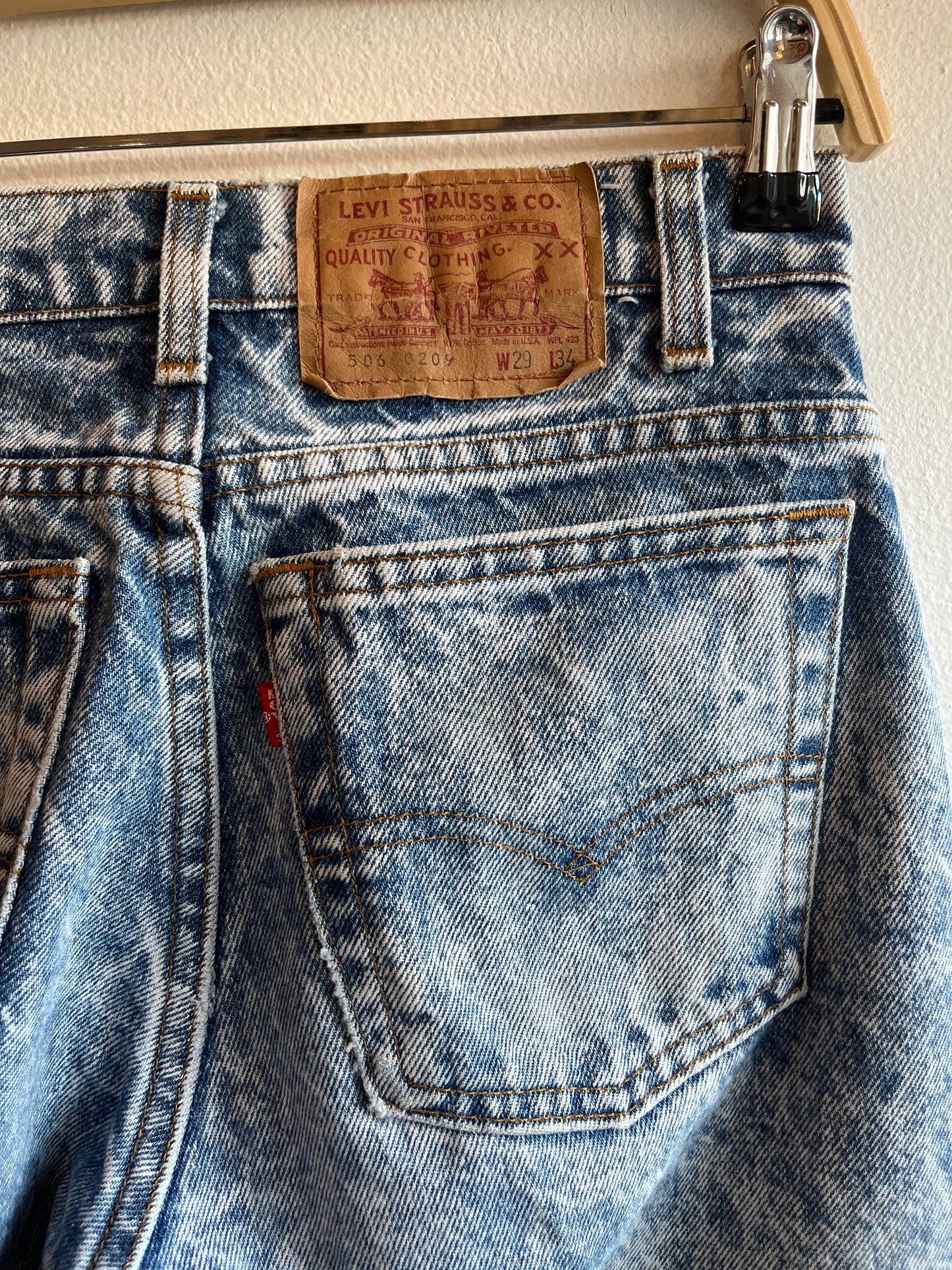 Vintage 1980's Levis 506 Acid Wash Denim Jeans - La Lovely Vintage 