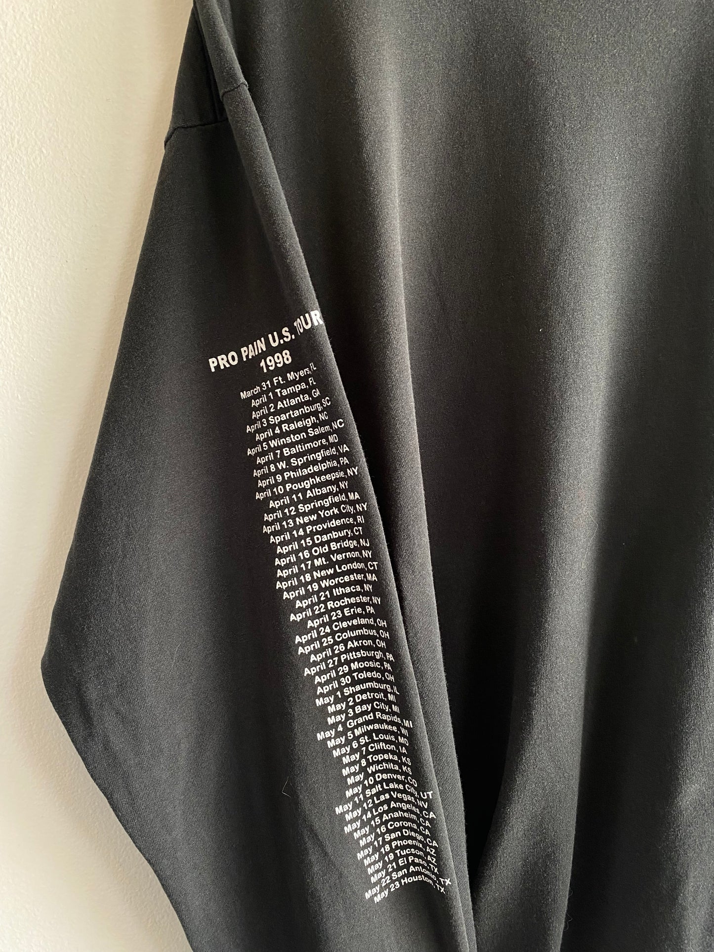 Vintage 1998 Pro-Pain Longsleeve Tour T-Shirt