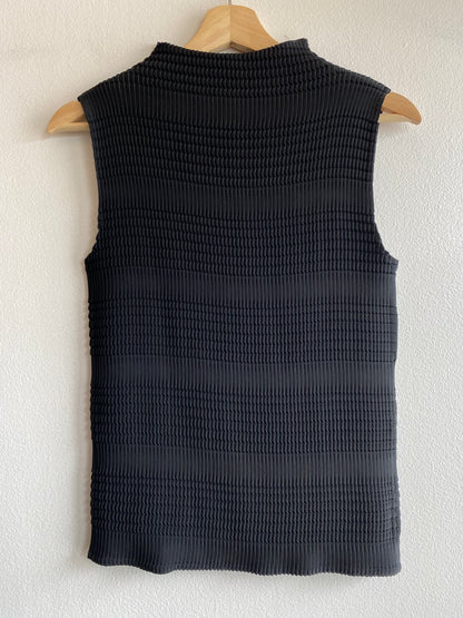 Vintage 1990's Black Pleated Mockneck Tank Top