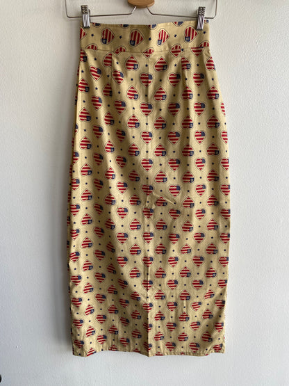 Vintage 1980’s Flags and Hearts Midi Skirt - La Lovely Vintage 