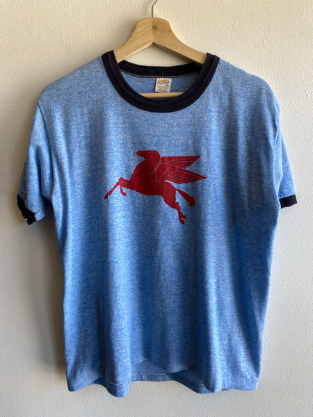 Vintage 1970/80’s Mobil Pegasus Ringer T-Shirt - La Lovely Vintage 