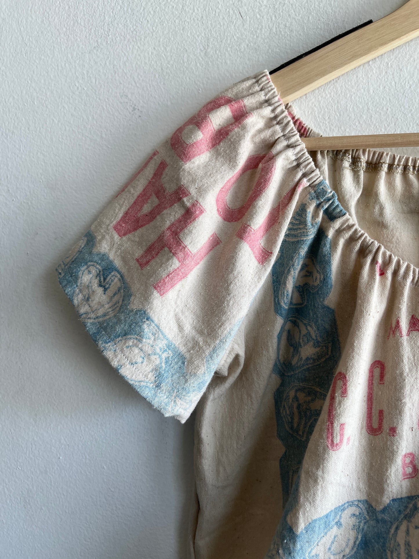 Trash Textiles - Handmade Antique Feedsack Blouse/Shirt
