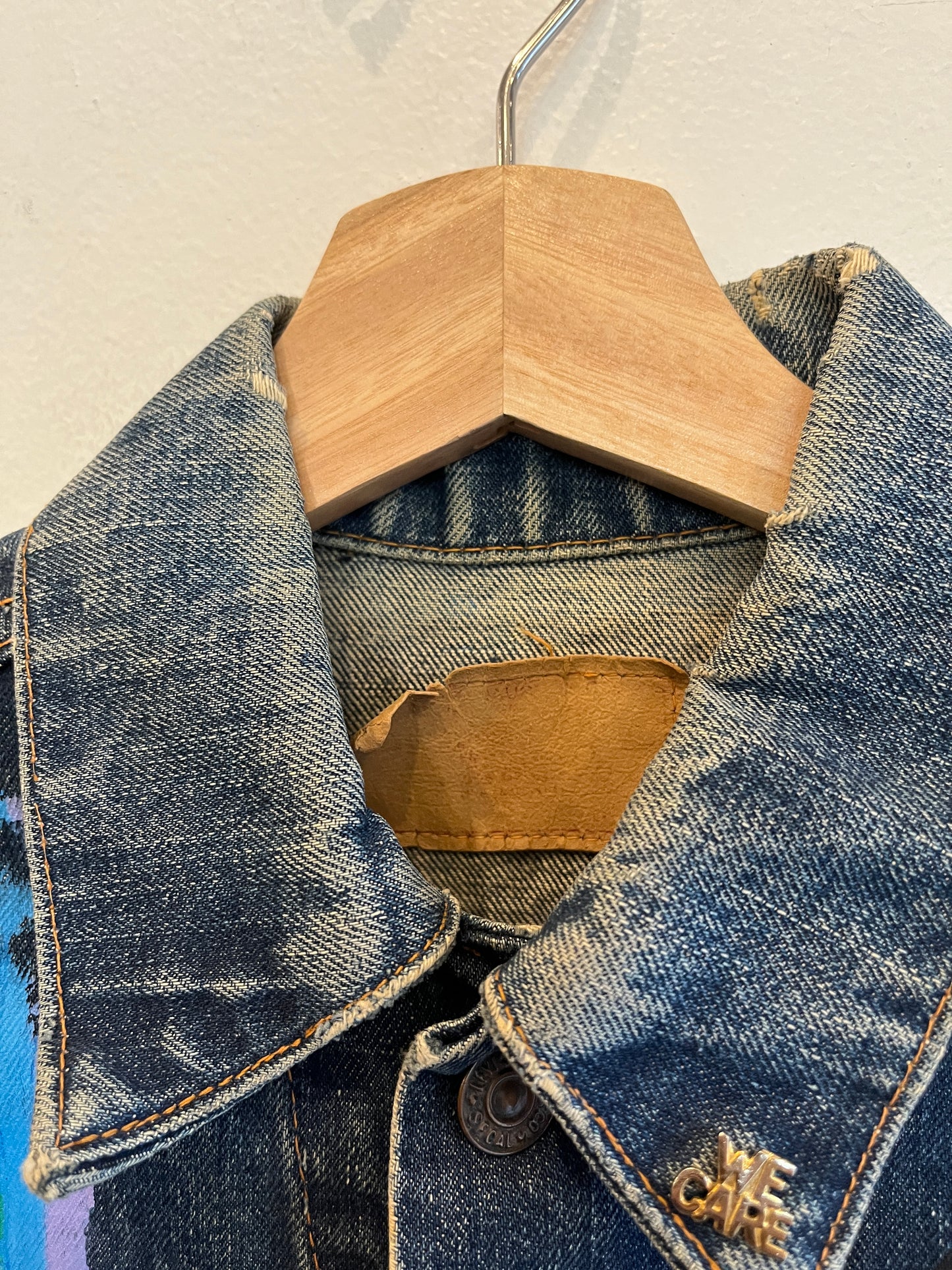Vintage 1960/70’s Levi’s “Big E” Painted Denim Trucker Jacket