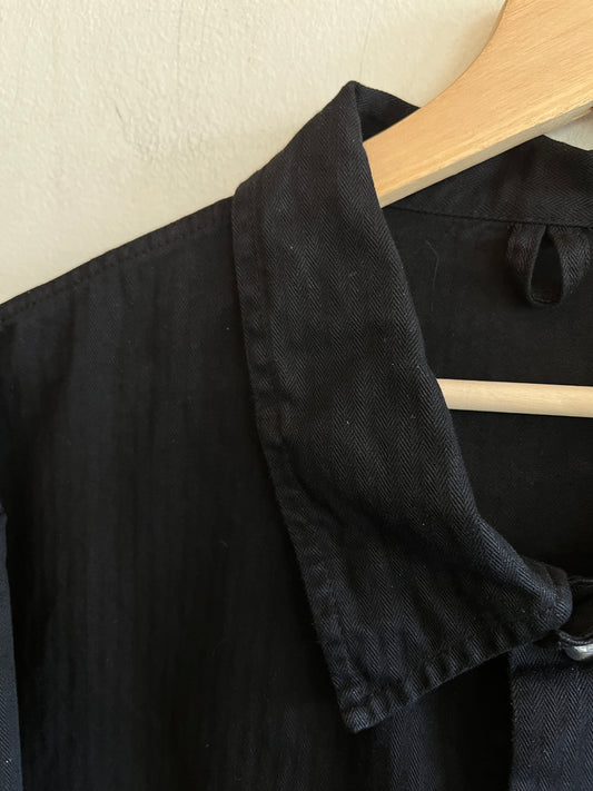 Vintage 1970’s Black Herringbone Twill French Chore Coat