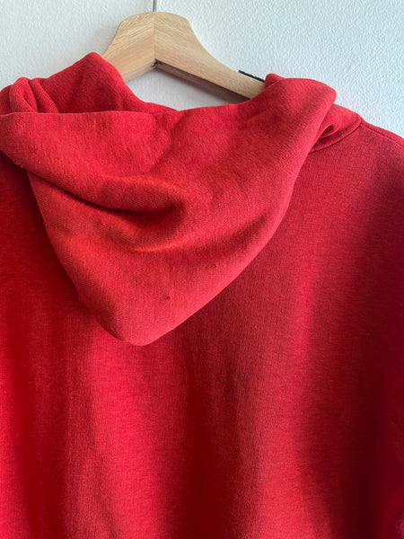 Vintage 1970’s Red Hooded Zip-Up Sweatshirt