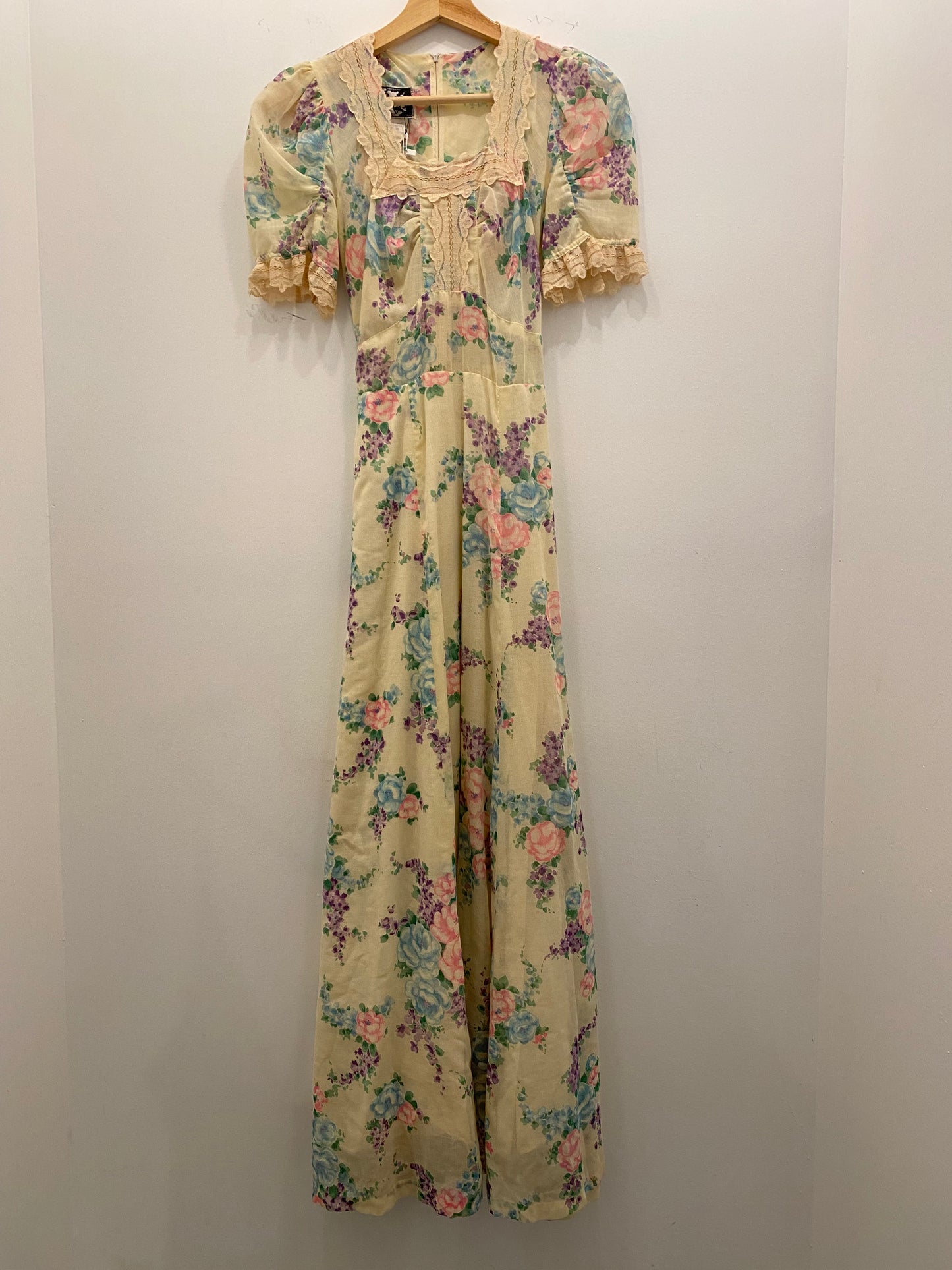 Vintage 70's Cream Foxy Lady Prairie Dress - La Lovely Vintage 