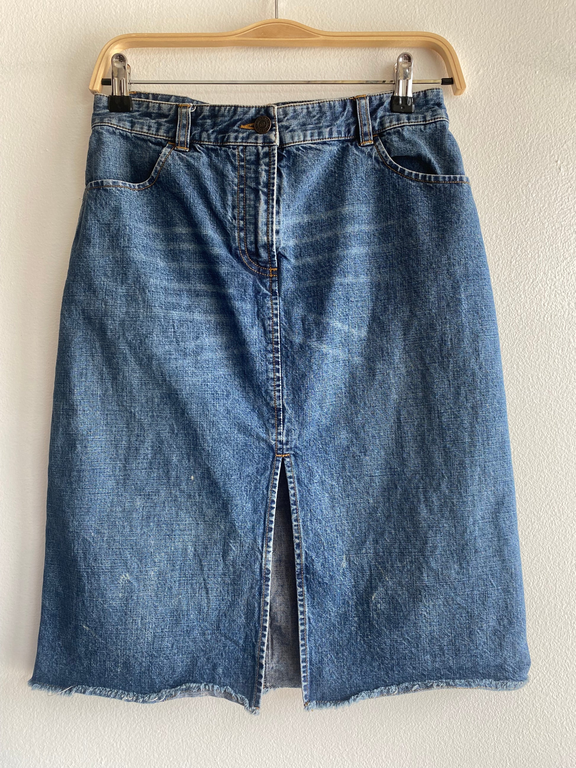 Y2K Armani denim midi skirt - La Lovely Vintage 