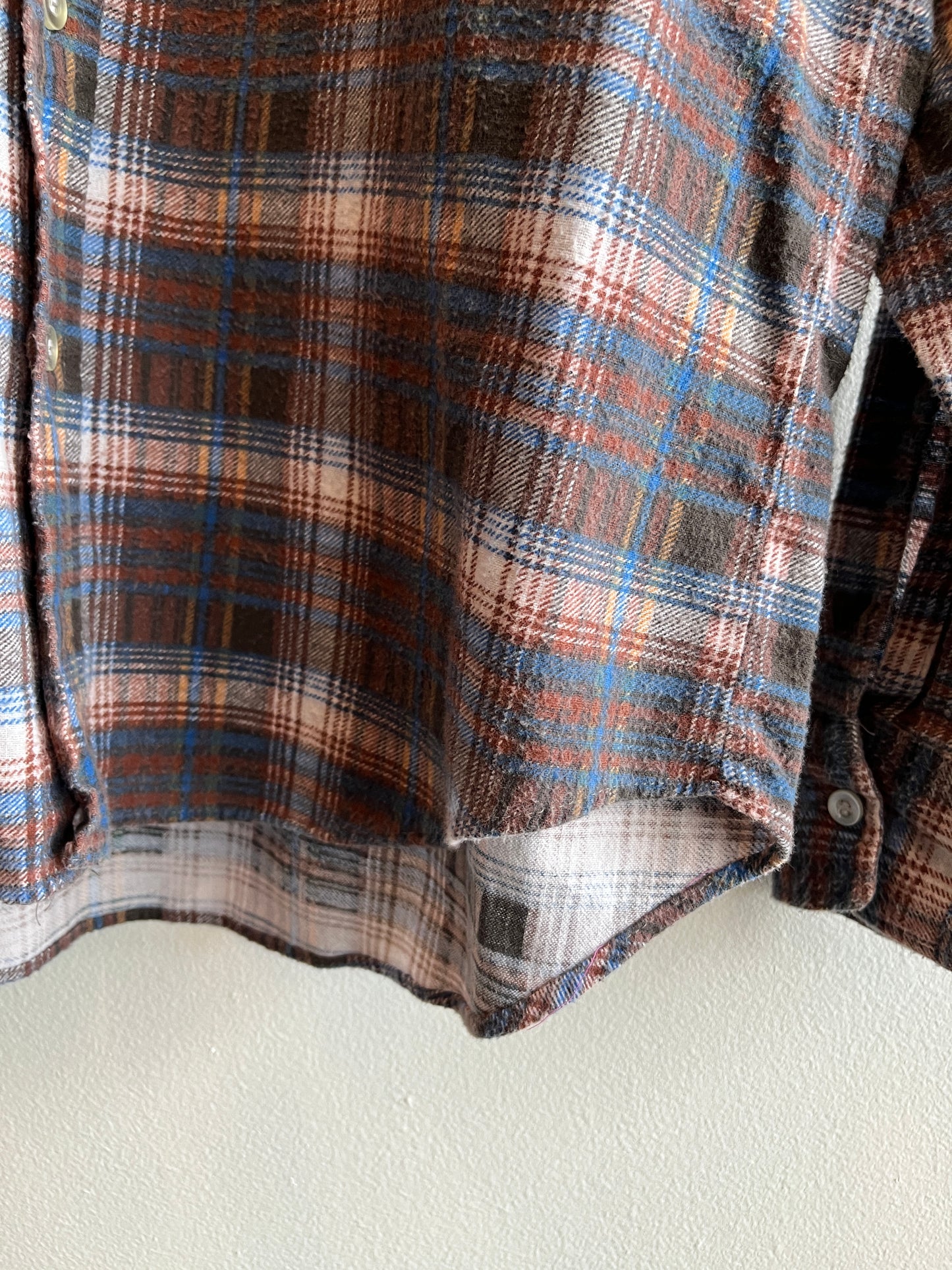 Vintage 1970’s Printed Cotton Flannel Button-Up Shirt