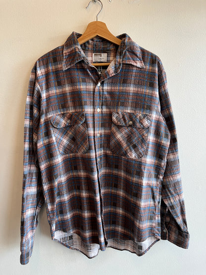 Vintage 1970’s Printed Cotton Flannel Button-Up Shirt