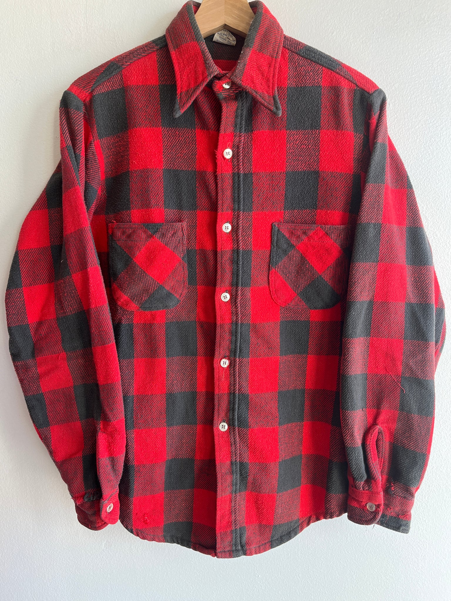 Hutspah 1970's Plaid Cotton Seersucker Shirt 