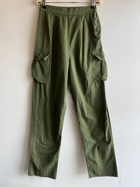 Vintage 1970’s OG 107 Poplin Women’s Side Button Military Fatigues/Trousers