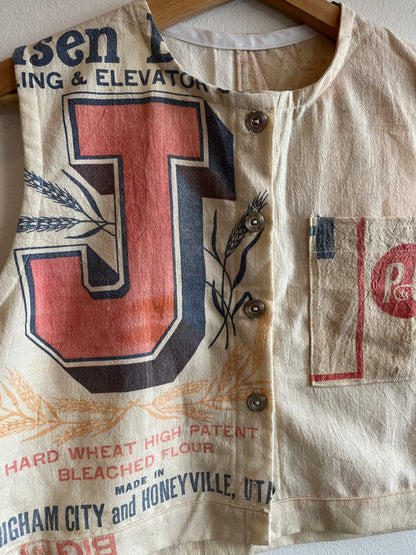 Trash Textiles - Handmade Vintage Feedsack Blouse - La Lovely Vintage 