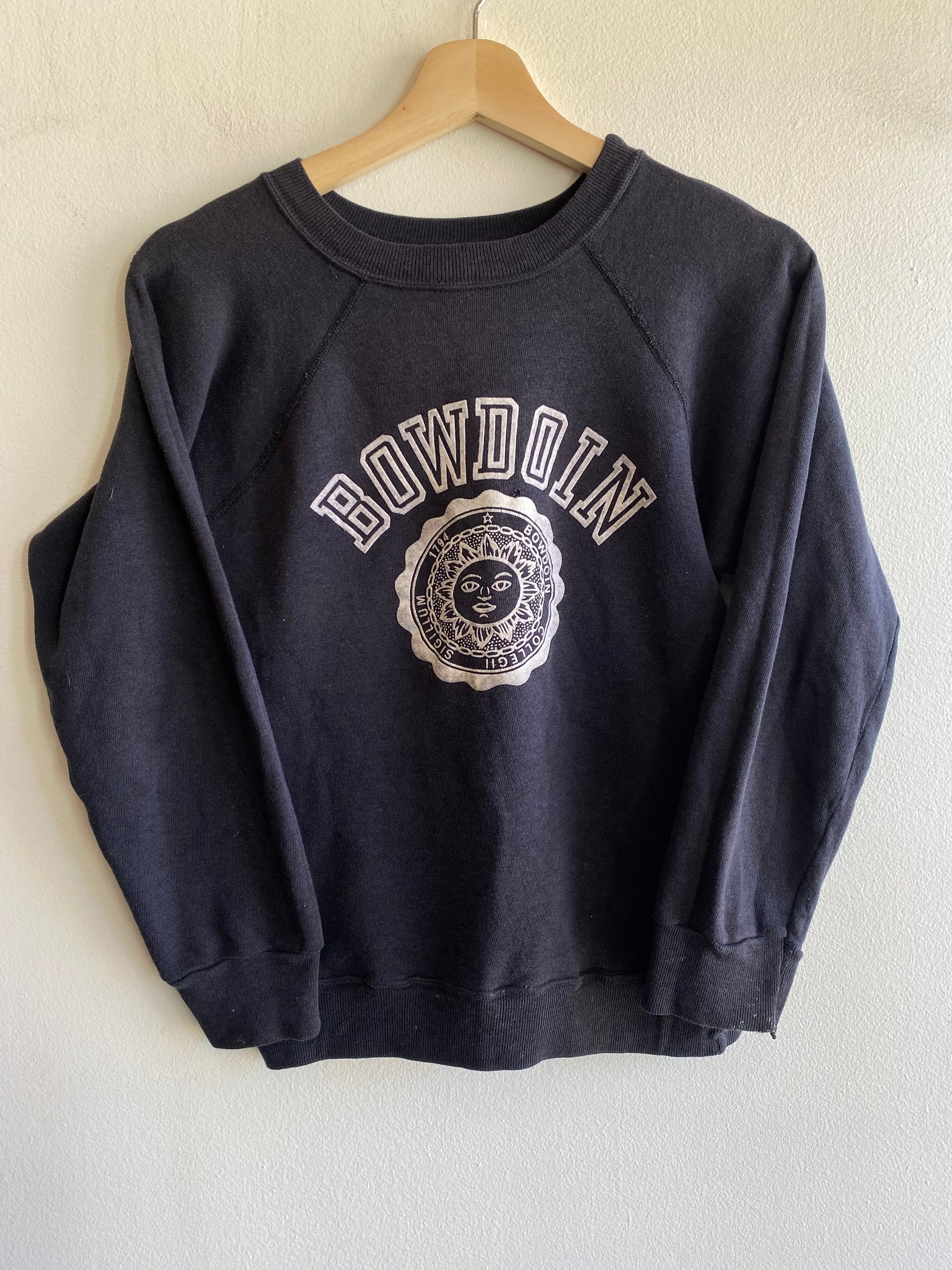 Vintage 1970’s Champion Bowdoin Flock Print Sweatshirt