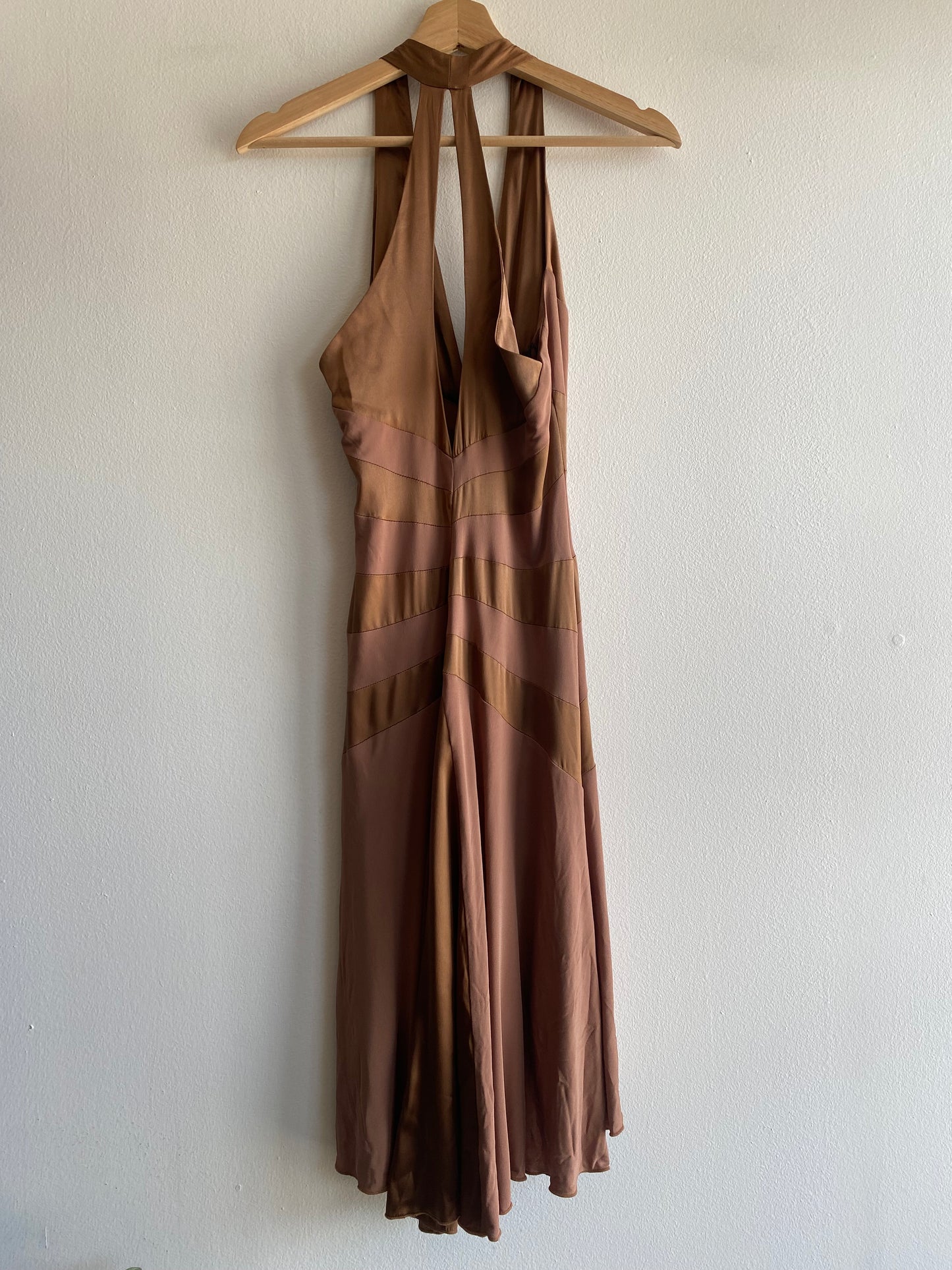 Vintage 90's Bebe Brown Silk Dress