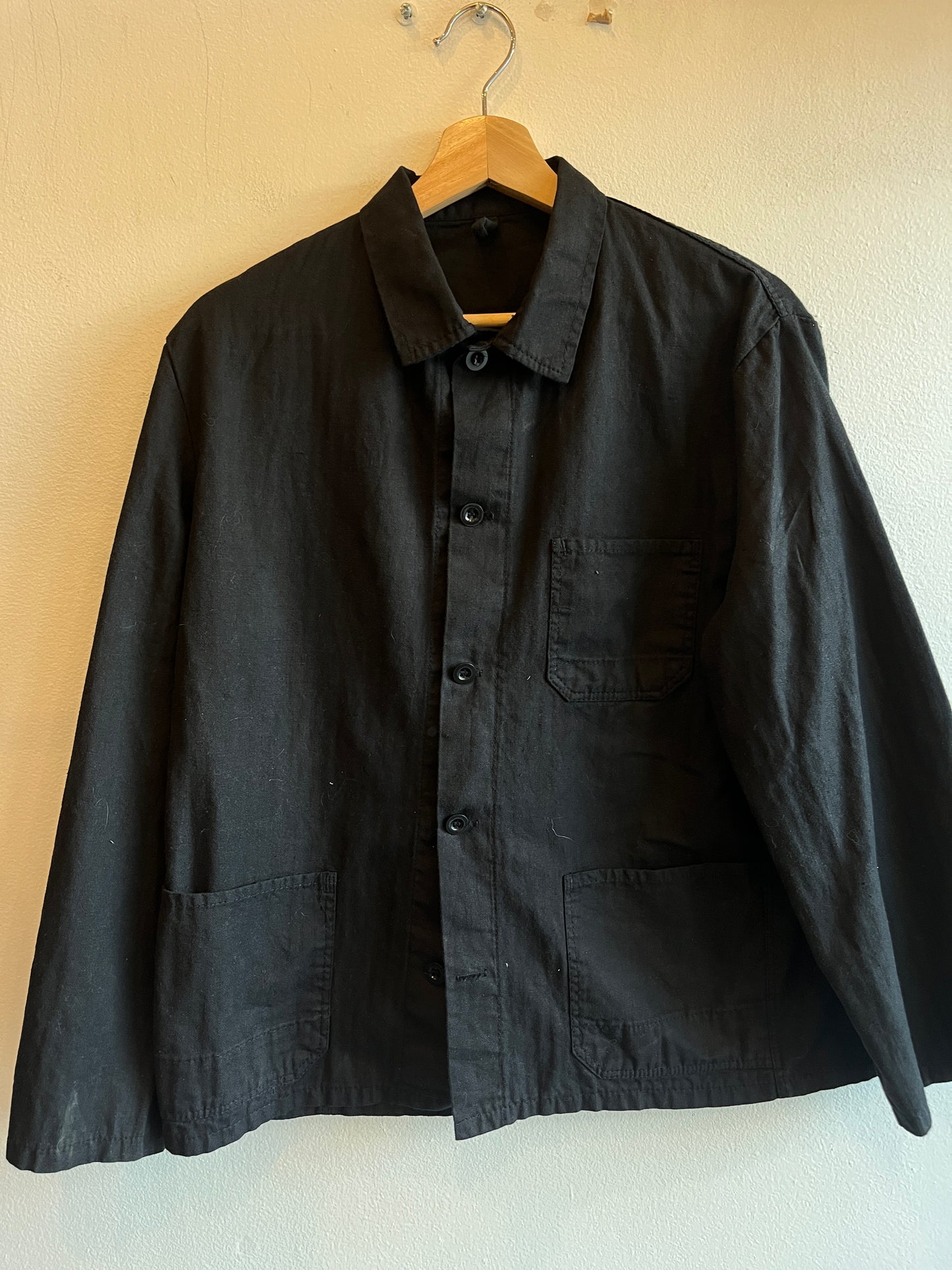 Vintage 1970’s Black HBT French Chore Coat - La Lovely Vintage 