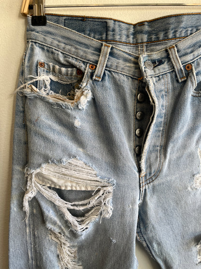 Vintage 1990’s Levis Thrashed 501 Denim Jeans