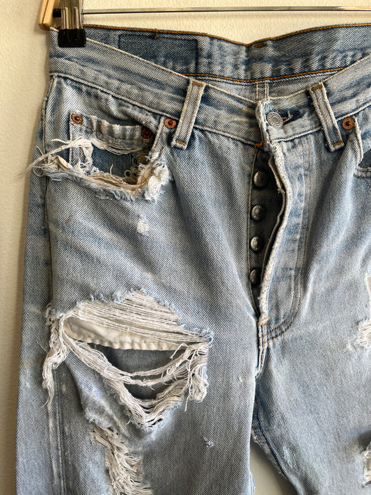 Vintage 1990’s Levis Thrashed 501 Denim Jeans