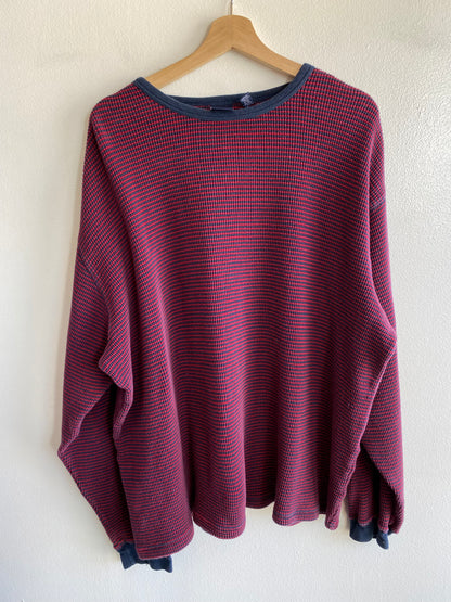 Vintage 1990’s Gap Striped Waffle Knit Thermal Shirt