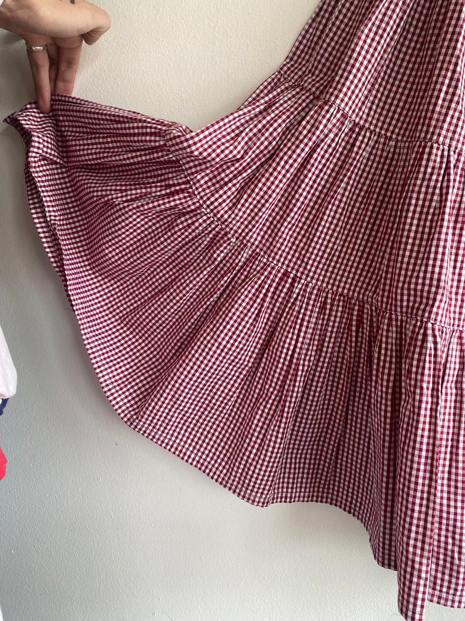 Vintage 1970’s Gingham Side Zip Midi Skirt - La Lovely Vintage 