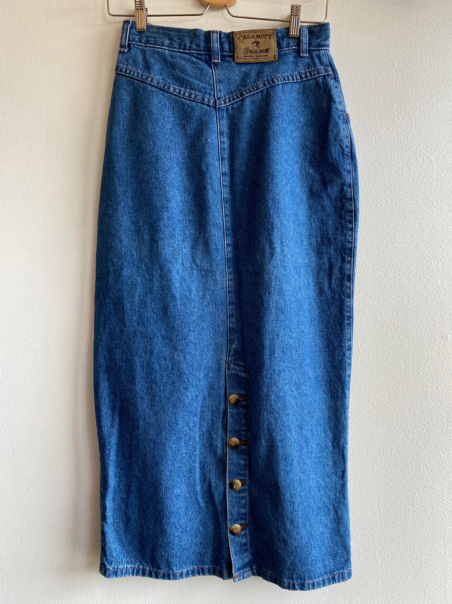 Vintage Calamity Jeans 1990's Denim Maxi Skirt