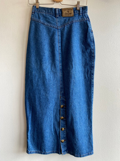 Vintage Calamity Jeans 1990's Denim Maxi Skirt