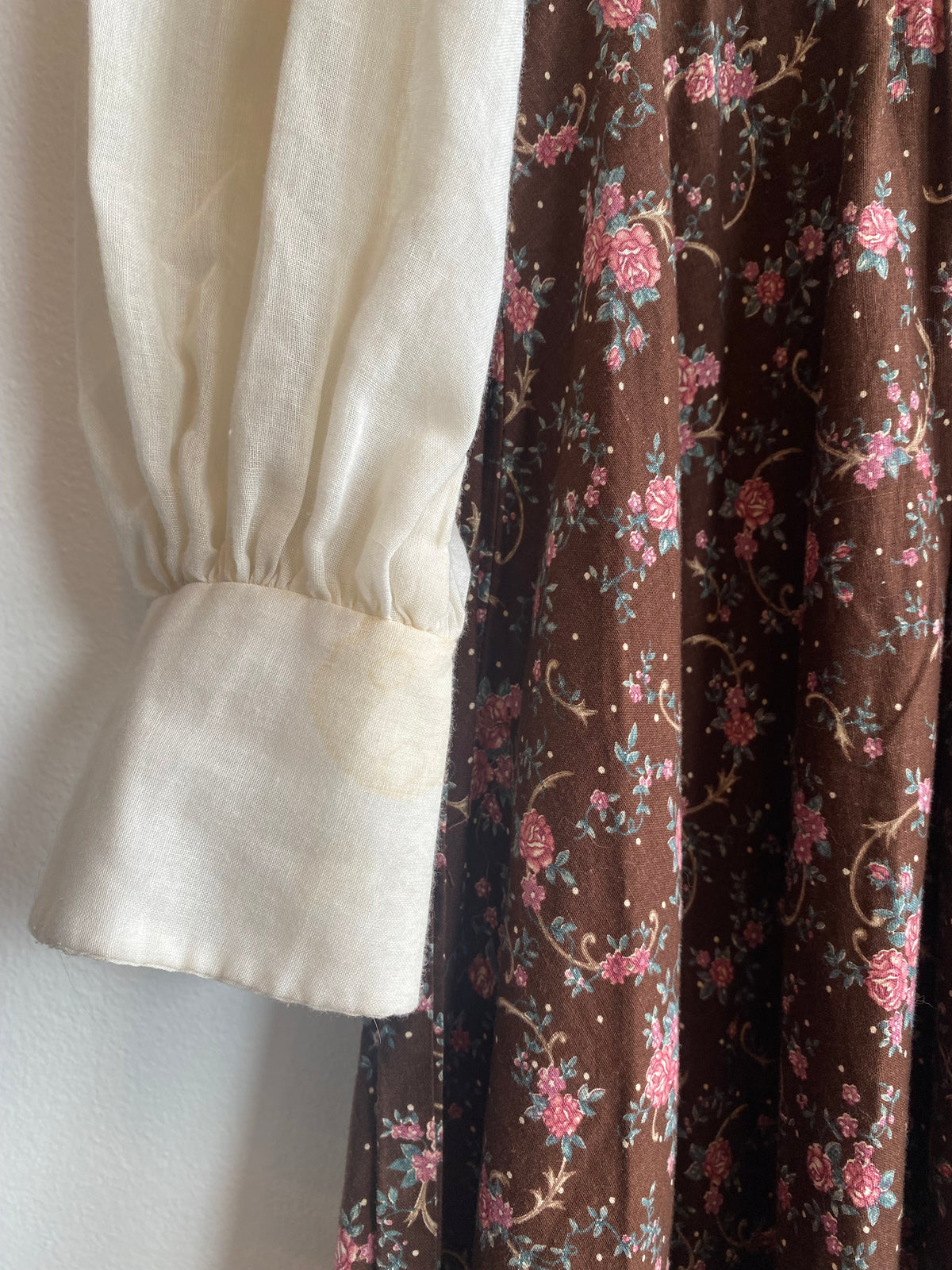 Vintage 70's Gunne Sax Brown Floral Dress - La Lovely Vintage 
