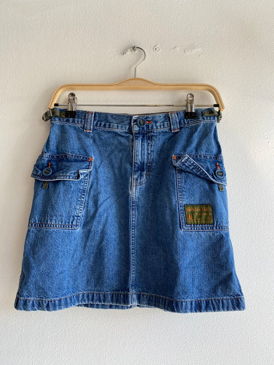 Vintage Y2K AE Denim Mini Cargo Skirt