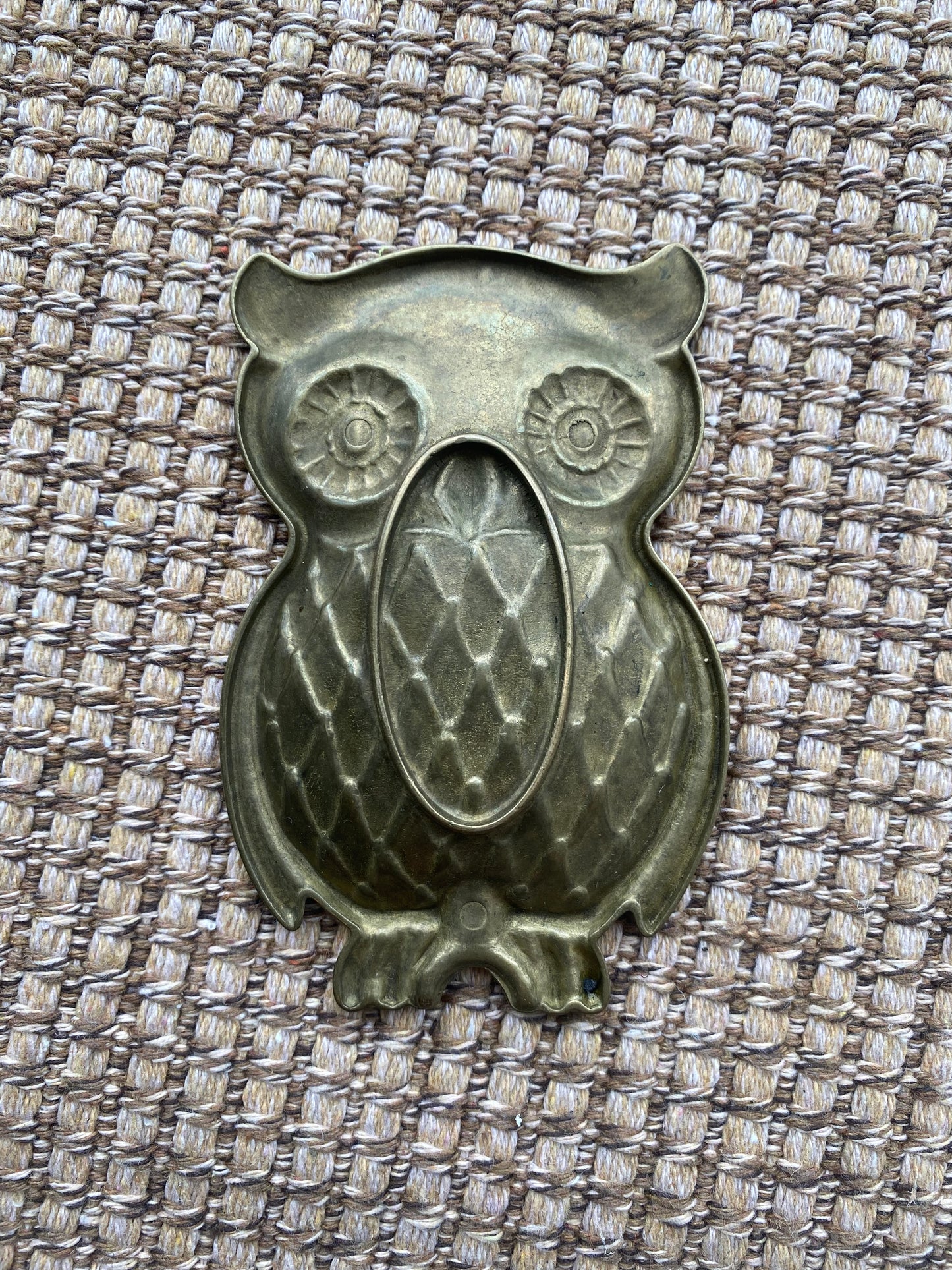 Vintage Brass Owl Trinket Tray