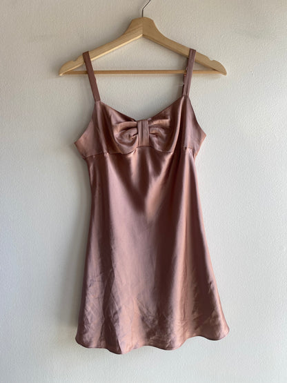 Vintage Y2K Victoria's Secret Angels Mauve Satin Slip Dress - La Lovely Vintage 