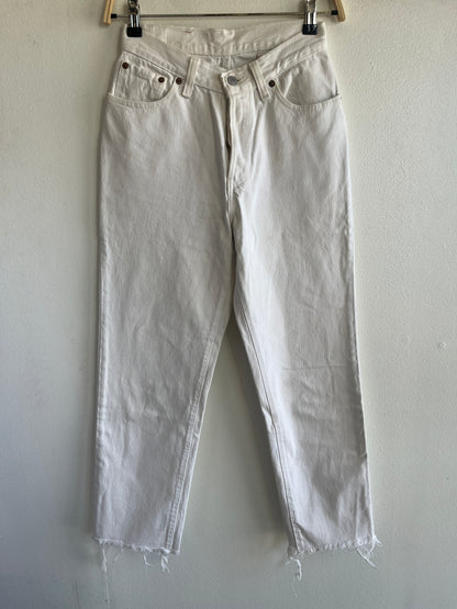 Vintage 1990's Levis 501s White Denim Jeans - La Lovely Vintage 