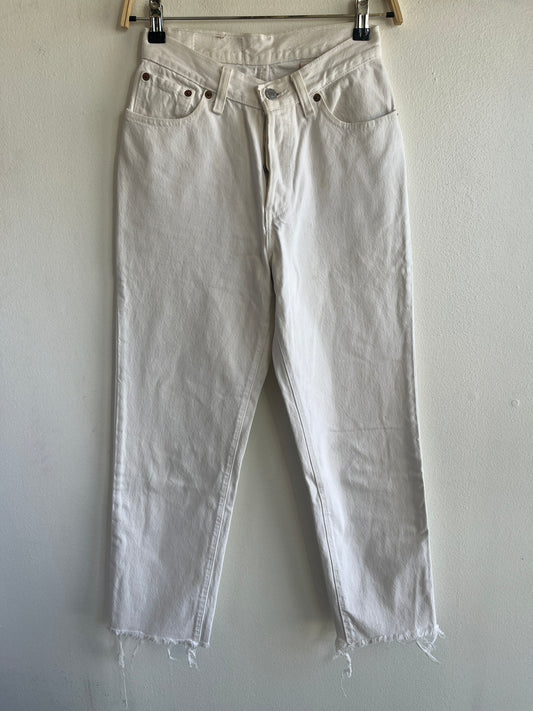 Vintage 1990's Levis 501s White Denim Jeans - La Lovely Vintage 